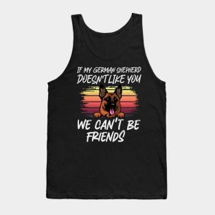 german shepherd Dog Owner dog Lover Funny Quote Retro sunset Tank Top